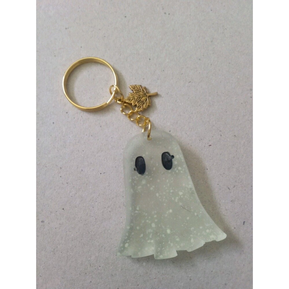 Florescent Ghost Halloween Key Ring Purse Charm